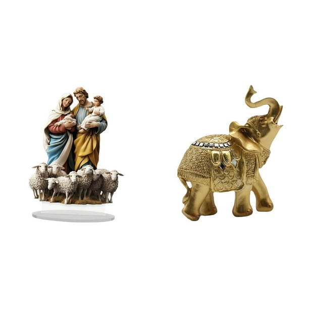 Letrero de mesa,Decoración de escritorio acrílica Rincón festivo Decoración del hogar,Decoración de fiesta Adorno de escritorio Chimenea,Figura de escritorio,Estante de estatua de elefante