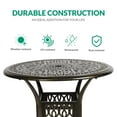 thumbnail image 4 of VIVIJASON 35.2" Outdoor Patio Dining Round Table Bronze Cast Aluminum Rustic Large Patio Table with Umbrella Hole, 4 of 7