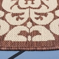 thumbnail image 3 of Safavieh Courtyard Dani Bordered Indoor/Outdoor Area Rug, Chocolate/Natural, 6'7" x 6'7" Round, 3 of 9