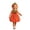 Orange1, variant on Toddler Girls Pumpkin Sleeveless Bubble Dress, Jack-o'-Lantern Face Outfit With Matching Leaf Headband Soft Halloween for Party Cosplay Photo Wear(Orange,5-6 Years)