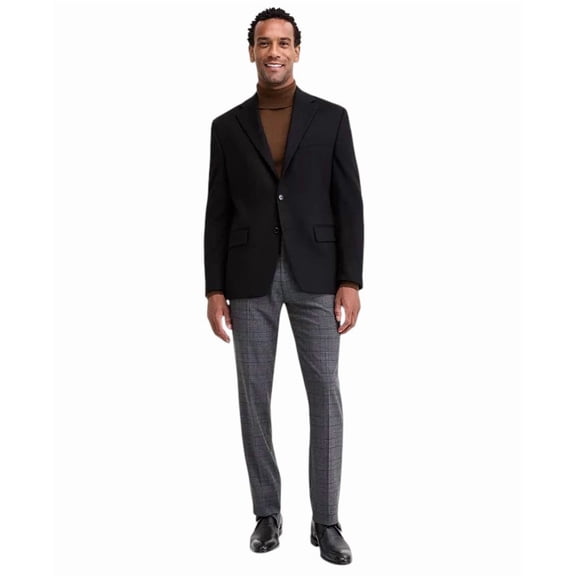 Michael Kors Mens Classic fit Sport Coat Blazer 42 S Black Solid Stretch Wool
