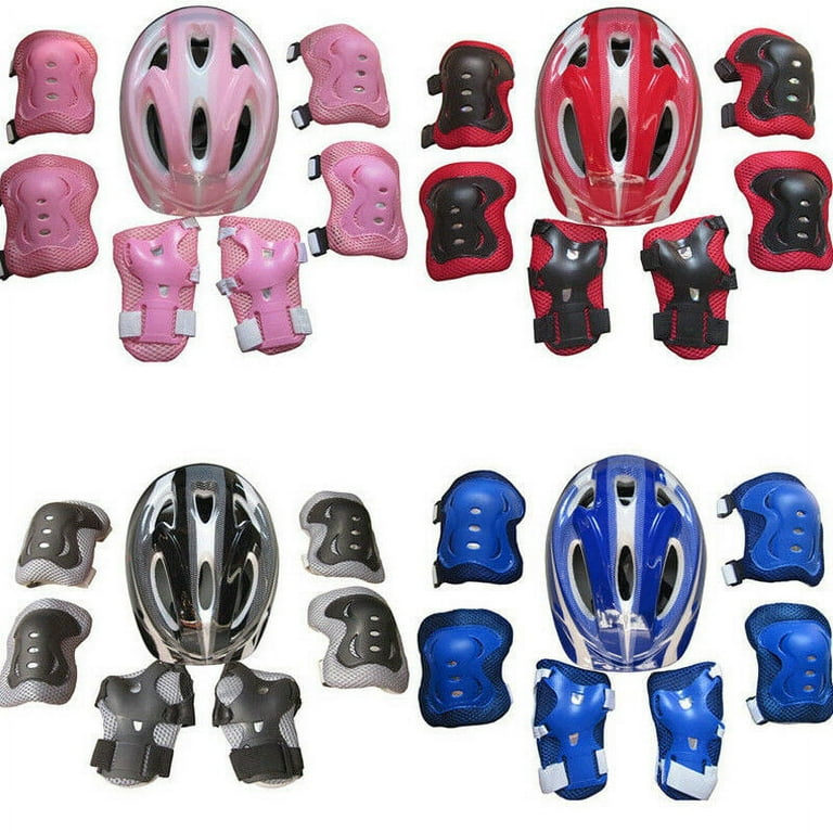 Sunsiom boys girls kids safety helmet & knee 2025 & elbow pad set for cycling skate bike use