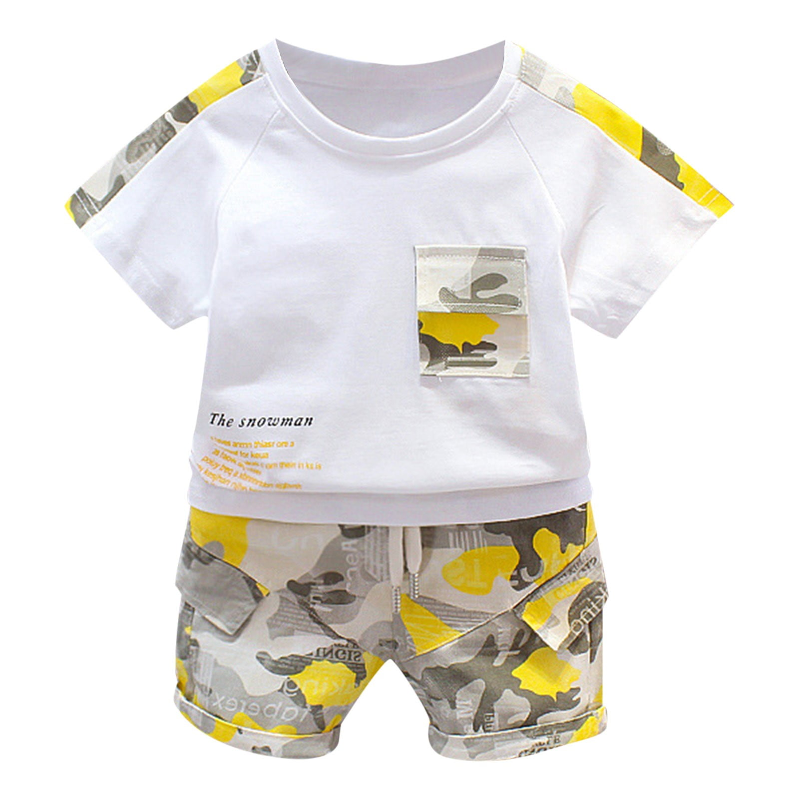 Gerichy Boys Summer Outfits Toddler Boys Short Sleeve Easter Bunny Prints T Shirt Tops Shorts Child Kids 2PC Set Outfits Clothes