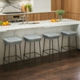 thumbnail image 2 of Yardi Yarda 29.5 Inches Patio Bar Stools Set of 2, Bar Stool with Rattan Seat and Footrest for Outdoor as Yard, Gray, 2 of 12
