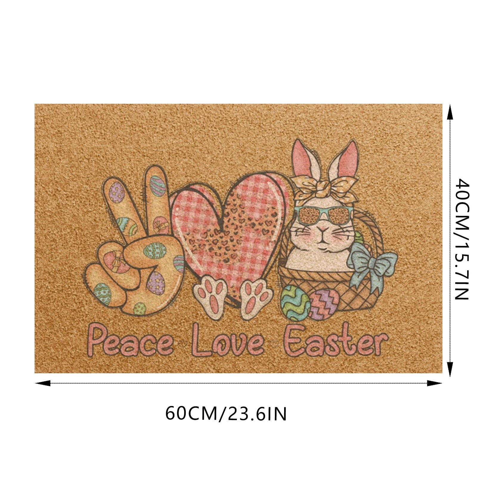 YWIYIUD 2PCS Easter Welcome Doormat for Outdoor Entrance Mats Holiday Mats Welcome Door Mats Polyester Door Mats Doormat Home Decoration 16x24inch