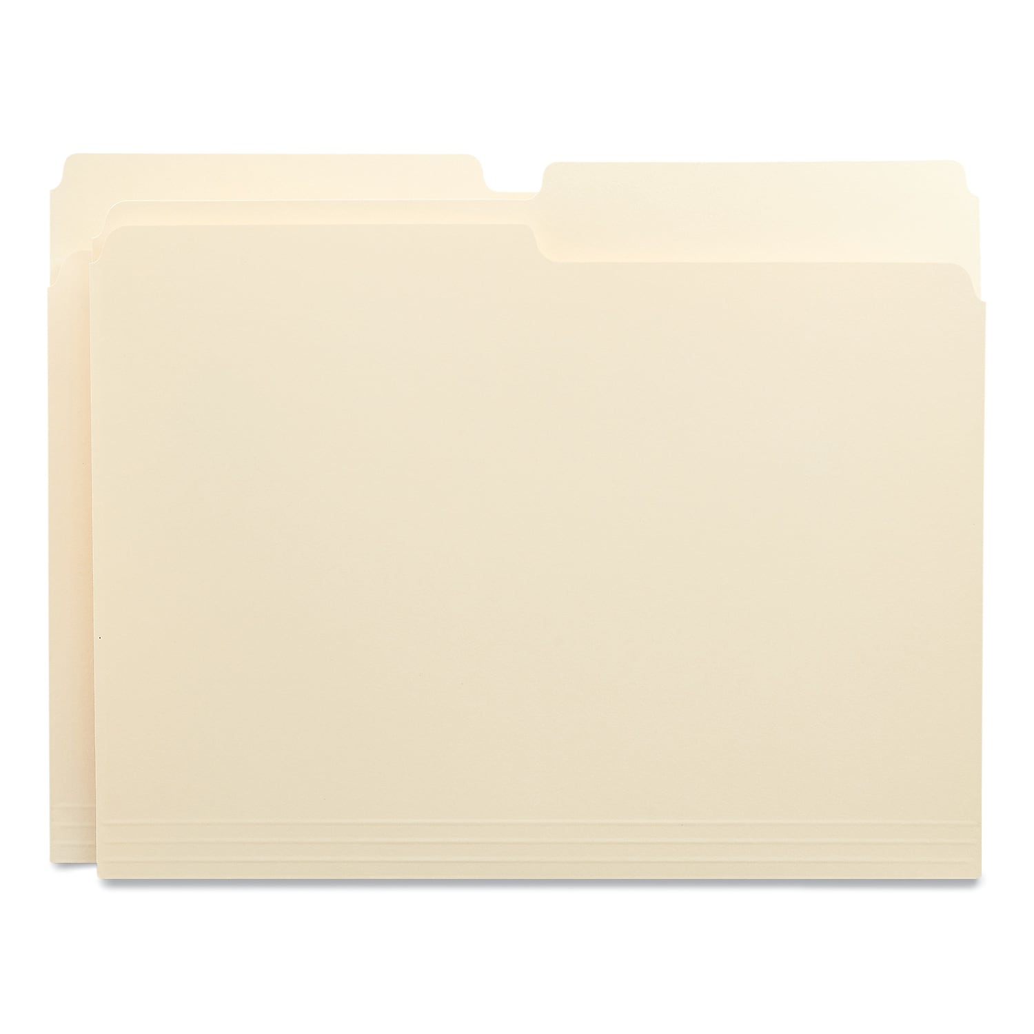 Universal UNV12112EE 1/2-Cut Assorted Top Tab File Folders - Letter Size, Manila (100/Box)