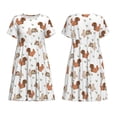 thumbnail image 3 of Bixox Robe d'Été à Manches Courtes pour Femmes Robe Ample Longueur Genou avec Poches-Lapin et Écureuil, 3 of 7