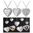 thumbnail image 3 of 3x Photo Locket Necklace Silver Holds Pictures Lockets Decoration Openable, 3 of 4