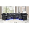 thumbnail image 2 of Lacrose Modern Style Power Recliner Sectional made with wood and metal in Black, 2 of 10