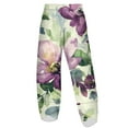thumbnail image 5 of CLOOCL Plus Size Women Wide Leg Pants Watercolor Flowers Printed Casual Track Trousers, 5 of 6
