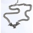 thumbnail image 4 of Collar con colgante de murciélago, estilo gótico, punk, cadena pesada, estilo cibernético, para mujeres y niñas, joyería de Halloween, 4 of 5