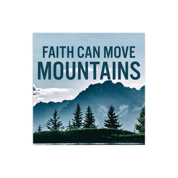 Faith Move Mountains Blue Mountain Scene 12 x 12 Wood Wall Sign Plaque