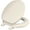 Biscuit/Linen, variant on Padded Toilet Seat, Cushioned Soft Vinyl over Wood Core Seat, Secure Hinges, Easy Clean, Elongated, White