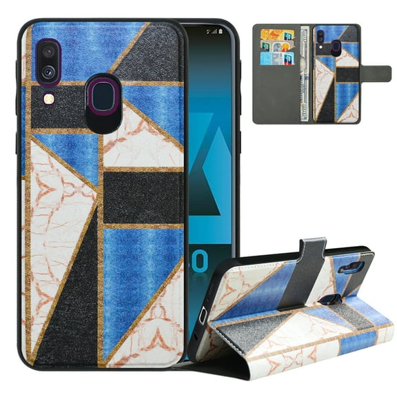 Labanema Samsung Galaxy A40 2019 Case with Kickstand, 2 in 1 Detachable Magnetic Protective Folio Flip Cover for Samsung Galaxy A40 2019 (Marble)