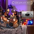 thumbnail image 3 of Valery Madelyn 8.86 inches Lighted Spooky Halloween Pirate Ship Figurine Halloween Haunted House with Ghosts, Pumpkins, Witch and Music, Halloween Village For Party Decor, 3 of 11