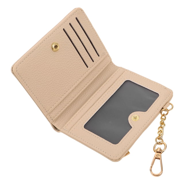 GOOHOCHY Cartera De Viaje Compacta Para Mujer En Cuero PU Beige Con Múltiples Compartimentos
