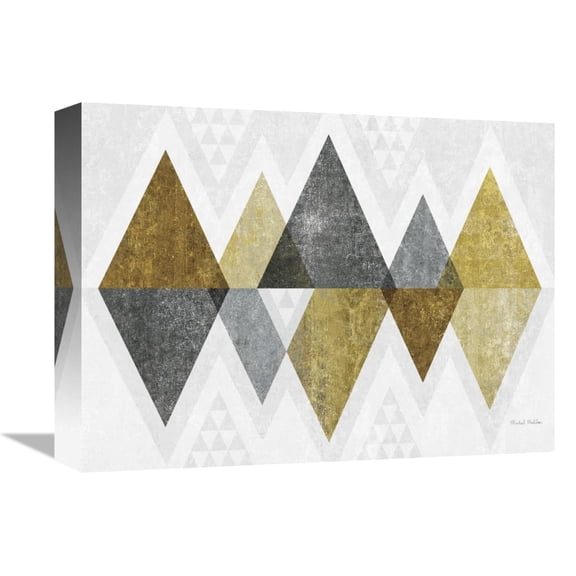 Global Gallery's 'Mod Triangles II Gold' By Michael Mullan Stretched Canvas Wall Art