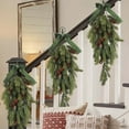 thumbnail image 6 of Christmas Teardrop Swag with Velvet Bow, 27.5 Inch Artificial Pine Greenery Garland with Pine Cones, Rustic Holiday Hanging Decor for Front Door, Mantle, Wall, Indoor Outdoor Home Decor, 6 of 8