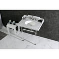 thumbnail image 2 of Kingston Brass LMS3030MA6 Pemberton 30" Carrara Marble Console Sink with Acrylic Legs (8-Inch, 3-Hole), Carrara Marble White/Polished Nickel, 2 of 8