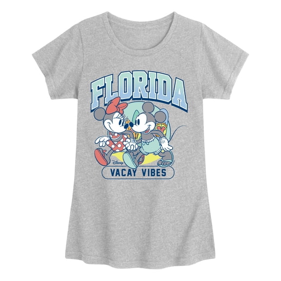 Disney - Mickey & Minnie Florida - Youth Girls Fitted Short Sleeve T-Shirt
