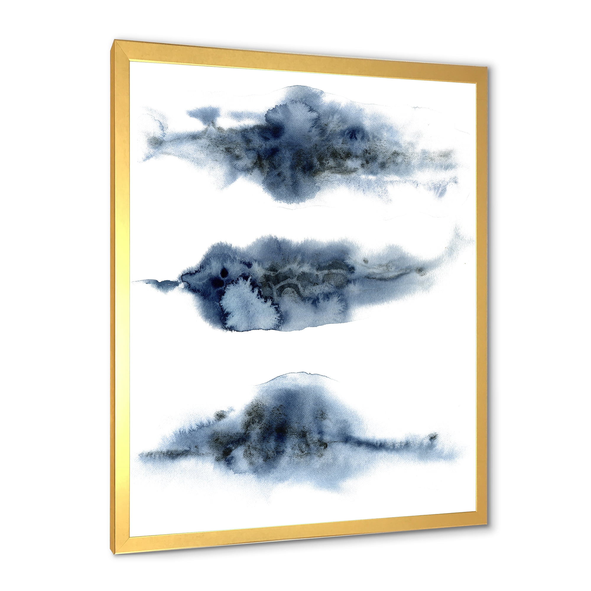 Designart 'Abstract Of Clouds Dark Blue Colored V' Modern Framed Art Print