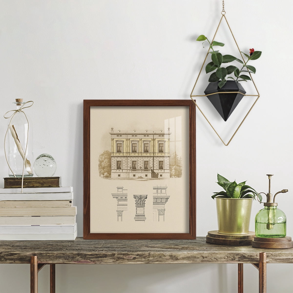 Estate & Plan IV -Framed Print w/glass-Chestnut