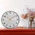 thumbnail image 6 of Gray Scallop Pattern Design Wall Clock Modern Small Clock Black Hands for Office, Home, Bedroom,School 9.84in, 6 of 11