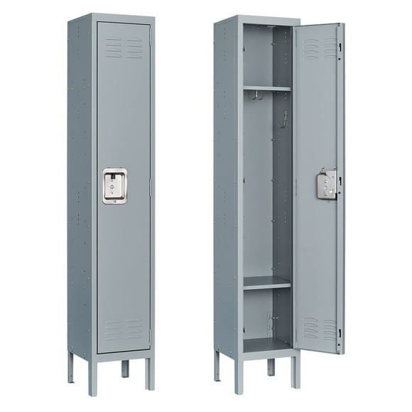 STANI Metal Lockers for Employees with Lock, Employees Locker Storage Cabinet with 1 Door, Tall Steel Storage Locker for Gym, School, Office