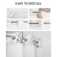 thumbnail image 5 of No Hook Shower Curtain with Snap in Liner, Grey Tree Branch Hotel Shower Curtains for Bathroom, Washable Shower Curtain Liner Set with Mesh Top Window, 36"x72", 5 of 6