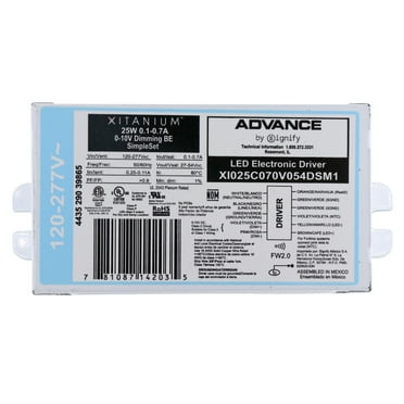 Advance XI025C070V054DSM1 Xitanium 0-10V Dimming LED Driver, 25W, 54Vdc, 120/277V