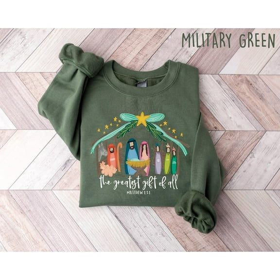 Nativity Scene Sweater, Christian Christmas Sweatshirt, Christmas Nativity Shirt, True Story Nativity, Religious Christmas Gifts, Jesus Tee