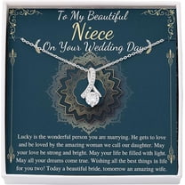 Alluring Necklace to Niece from Aunt on Her Wedding, Necklace Gift with Personalized Heart Touching Message Card