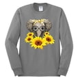 thumbnail image 2 of Elephant Sunflower Cute Love Animal Lover Mens Long Sleeve Shirt, Heather Grey, 2XL, 2 of 3