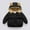 Black, variant on Cethrio Girls Boys Puffer Jackets, Windproof Thickened Full Zip Warm Winter Coats Outerwear Black Size 12-18 Months