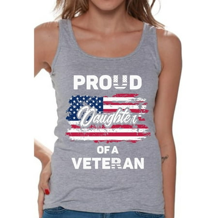 Awkward Styles Proud Daughter of a Veteran Women Tank Top Made in the USA 4th of July Shirt for Daughter Patriotic Gifts Proud Daughter Tank 4th of July Party USA Military Tank Top for (Worlds Best Military Tanks)