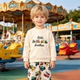 thumbnail image 2 of KEXE Clothes For Boys Toddler Big Little Brother Construction Truck Print Crew Sweatshirt Vehicle Jogger Pants Set(6-9 Months,White), 2 of 9