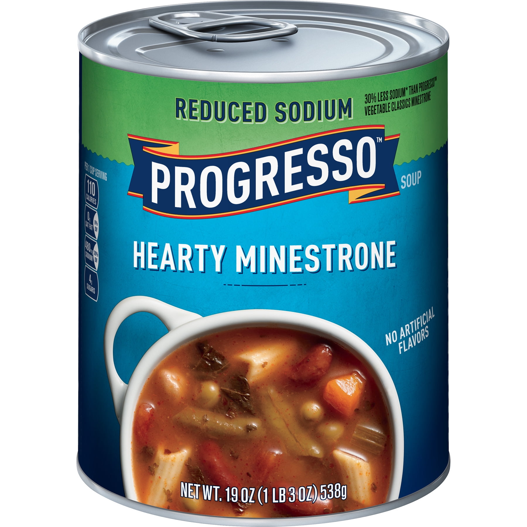 Progresso Reduced Sodium Hearty Minestrone Soup, 19 oz