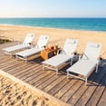 thumbnail image 2 of Harbweb Outdoor Chaise Lounge Chair Set of 4 , 5-Position Adjustable Sun Tanning Chair with Pillow, Aluminum Patio Lounge Chair with Wheels & Armrests for Garden, Beach, Patio, Pool, White, 2 of 8