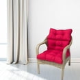 thumbnail image 4 of Cojín de asiento con mechones de color sólido, alfombrilla de respaldo alto para interiores y exteriores, para patio, sillón, cojín para asiento de pl Vino rojo Baoblaze cojines de asiento con mechones, 4 of 8