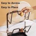 thumbnail image 2 of Kitchen Pot Lid Storage Rack | Lid Holder with Removable Drip Tray for Counter & Stove Top, Pot Lid Organizer Rack, 2 of 7