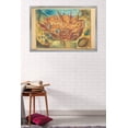 thumbnail image 2 of The Wizarding World: Harry Potter - Hogwarts Map Wall Poster, 22.375" x 34", Framed, 2 of 2