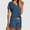Blue women's 2 piece shorts set a1, variant on Cagogo Women's 2 Piece Shorts Set Casual Summer Cruise Outfits Loose V Neck Short Sleeve Tee Elastic Waist Comfy Pants Matching Lounge Sets Airport Travel Clothes, Blue 2XL