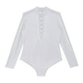 thumbnail image 3 of TiaoBug Kids Boys Shiny Rhinestone Latin Ballet Dance Gymnastics Leotard Long Sleeve Bodysuit White 10, 3 of 5