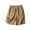 Khaki, variant on Hontri Women's Shorts Women Summer Cotton Linen Shorts Elastic Waist Shorts Casual Wide Leg Loose Lightweight Short Pants with Pockets A L
