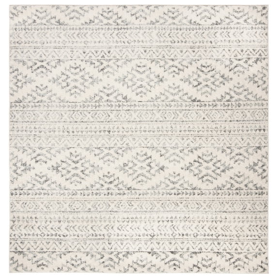 SAFAVIEH Tulum Lakisha Oriental Area Rug, Ivory/Grey, 5' x 5' Square