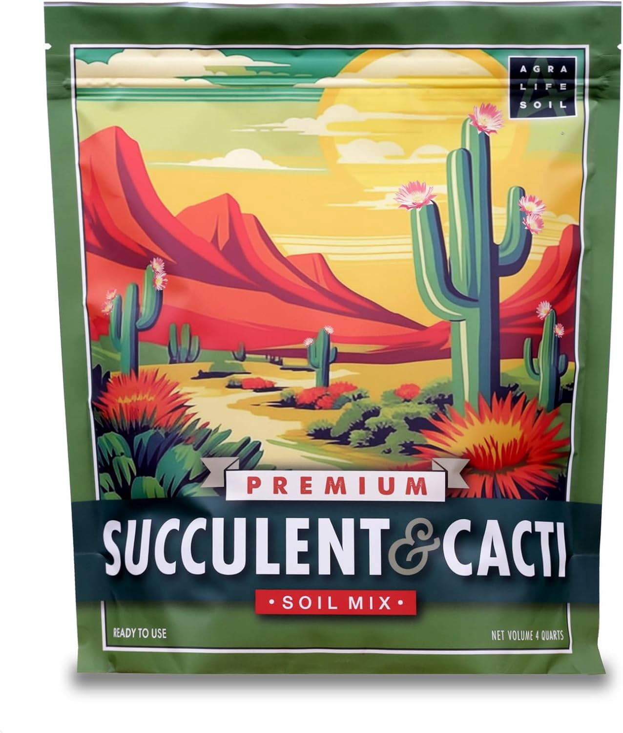 Premium Succulent Mix for Indoor & Outdoor Plants - Fast-Draining Potting for Succulents, Cacti, & Houseplants - Natural Blend with Pumice for Optimal Plant Growth - 4 Quarts