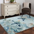 thumbnail image 3 of Coastal Starfish Area Rugs 4'x6', Washable Small Throw Rugs for Office Bathroom, Nautical Ocean Creature Eucalyptus Leaf Indoor Outdoor Rug Non-Slip Low Pile Carpet Runner Reversible Floor Mats, 3 of 8