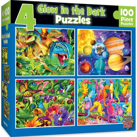 4-pack Glow in the Dark Multipack 100 Piece (Best 100 Piece Puzzles)