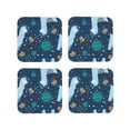 thumbnail image 2 of Disketp Alpaca Astronaut In Space Funny Coasters,4 Pcs Leather Coasters With Holder, Perfect Housewarming Hostess Gifts,Protect Furniture From Water Marks Scratch And Damage, 2 of 9