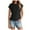 Black, variant on Womens Tops Short Sleeved Solid Color Crew Neck Covered Sleeve Womens T Shirts